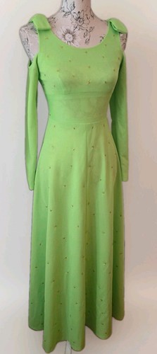 Vintage 70s dress lime green - vintage,
