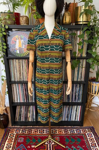 Vintage 1970s green geometric - vintage,