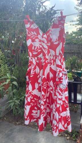Vintage red white cotton - white,