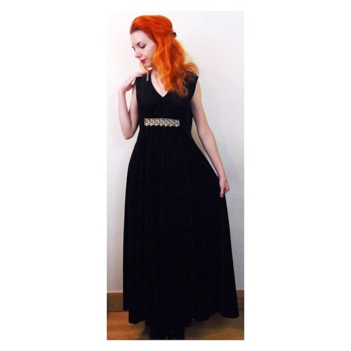 Vintage 1970s velour - velour, empire