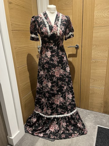 Vintage 1970s brown floral - c&a,