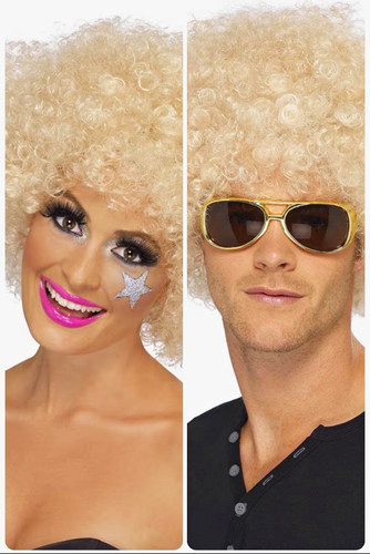Blonde curly synthetic - curly,
