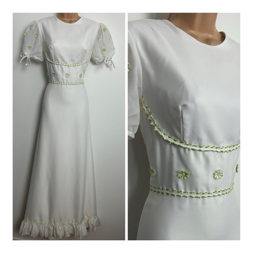 Vintage 70s white floral - white,