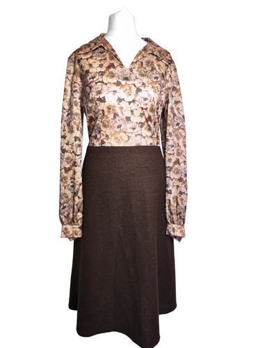 1970s floral midi line - floral, a-line