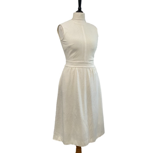 Vintage 1970s mod dress cream - 1970s,