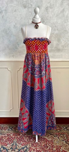 Vintage 1970 blue red indian - 1970's,