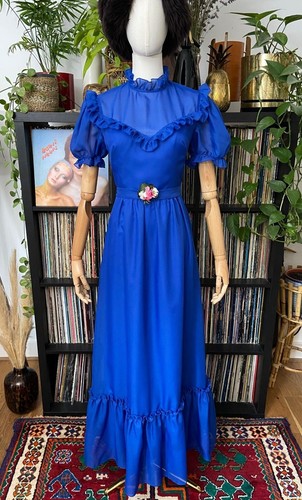 Vintage 1970s blue flower - 1970s,