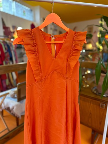 Vintage 1970s orange maxi - orange,