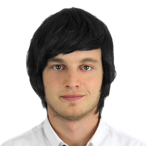 Mens black wig adult boyband - mens,