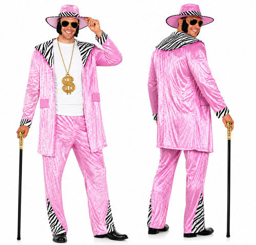 Adults pink velvet pimp 1970s - velvet,