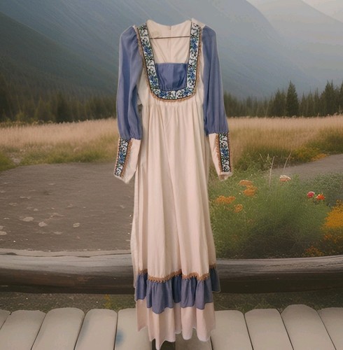 70s vintage blue and white - blue,
