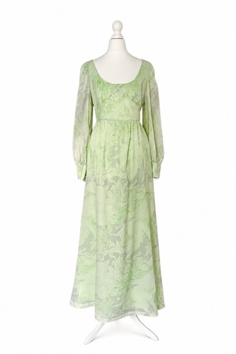 Vintage 1970s green floral - vintage,