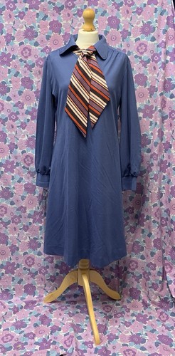 1970s vintage blue smock - 1970s,