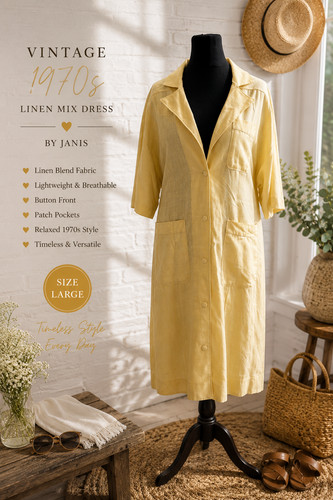 Vintage 1970s janis - 1970s, linen