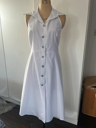 Vintage 1970s white button - white,