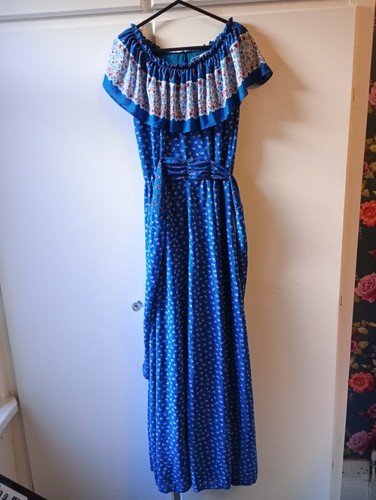 Blue floral 70s vintage maxi