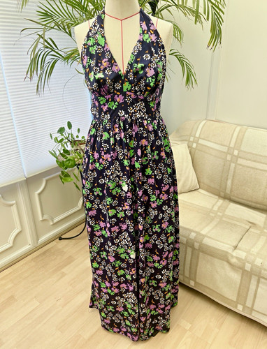 Vintage 1970s blue floral
