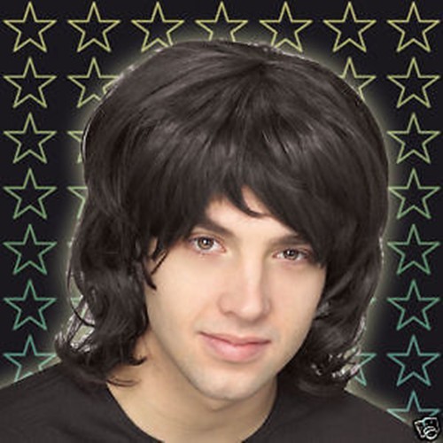 Halloween black shag wig - black,