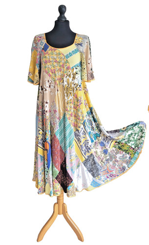Unique 1970 patchwork dress - 1970's,
