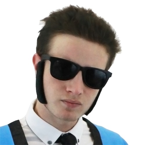 Black sideburns stick fancy - black,