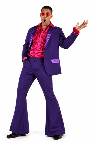 Mens 1970s disco suit purple - 1970s,