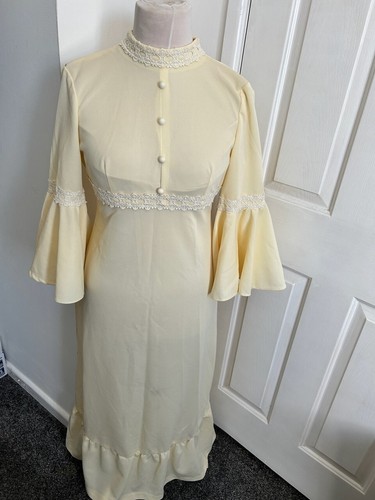 Vintage 70s dress yellow - vintage,