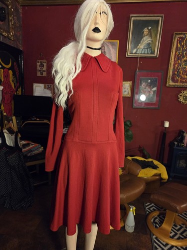 1970s vintage red midi - vintage, dress